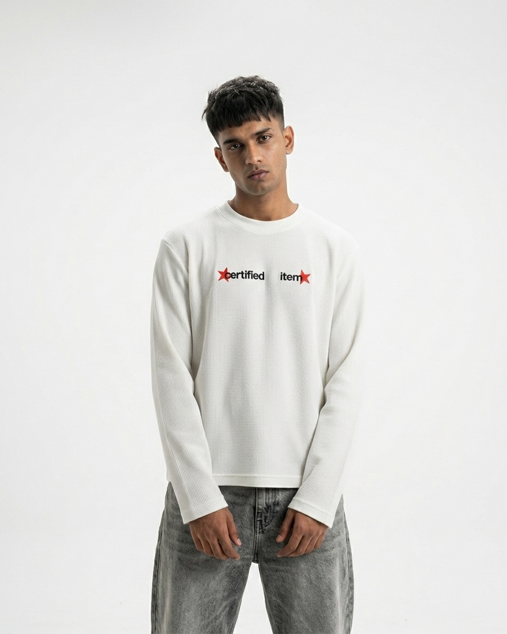 Desi Item White Waffle Tee