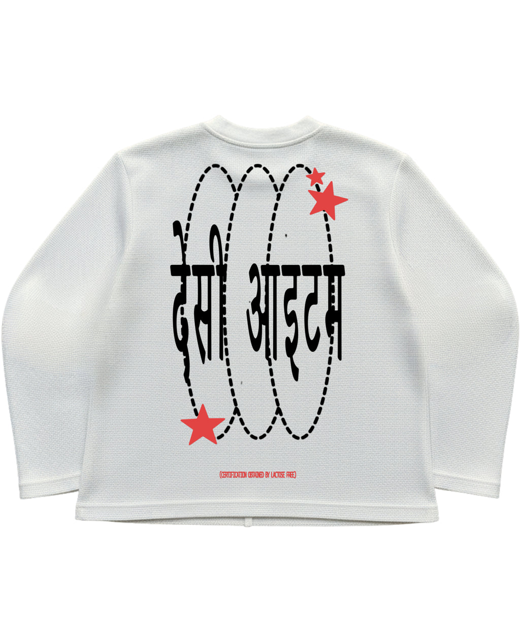 Off-white waffle knit oversized full-sleeve Back Design