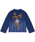 Blue Ombré Waffle Knit Oversized Full-Sleeve Back Design