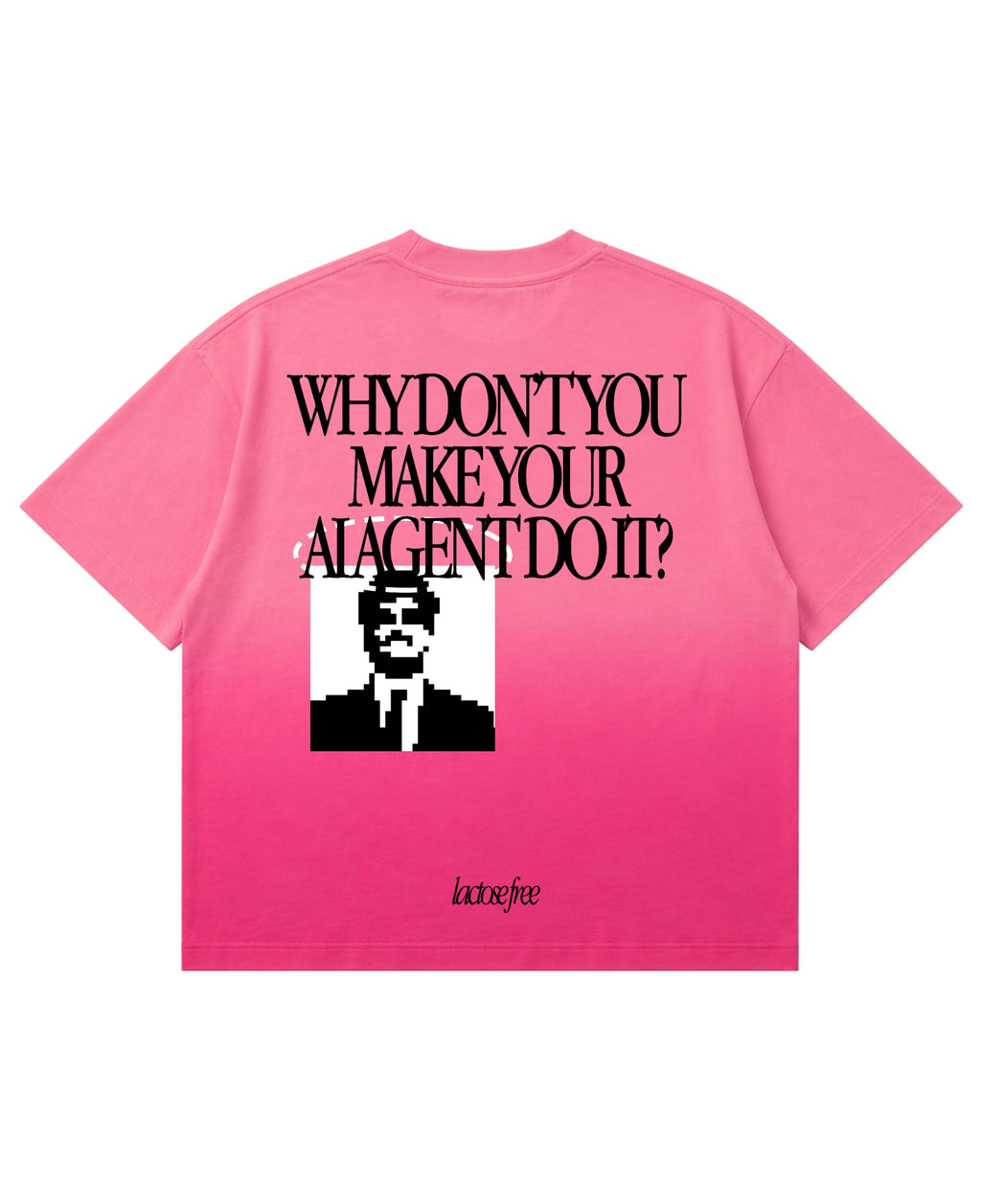 Pink Sunfade Ombré Wash Boxy Fit T-shirt Back Design